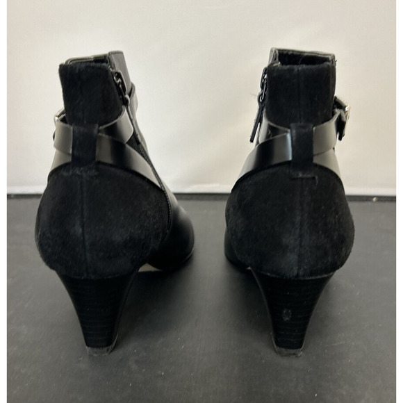 Cole Haan Womens Slip On Block Heel Pointed Toe Booties Black Leather Size 7.5B - Picture 3 of 11